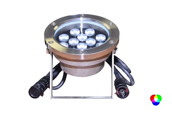Подводный светодиодный прожектор (LED) 12 диодов, 25°, 12V.DC-RGBW