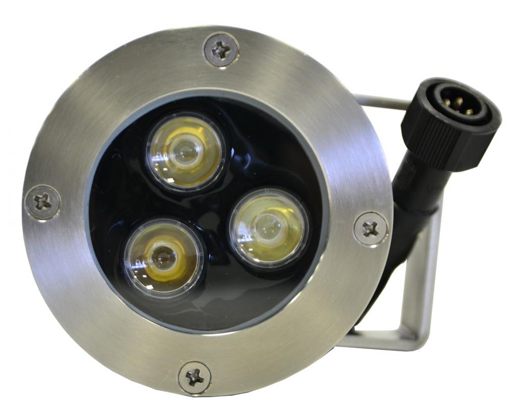 Подводный светодиодный прожектор (LED) 3 диода, 45°, 12V.DC, холодный белый