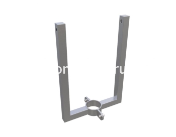 Кронштейн для двух светильников, нержавеющая сталь 200x80 мм + хомут
